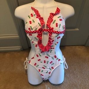 NWOT Bebe Cherries Monokini Swimsuit